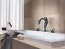 Black Swan Basin Faucet Luxury Deck Mounted Dual Crystal Handle Mixer Tap