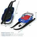 Folding Kids' Metal Snow Sled with Pull Rope Snow Slider and Leather Seat by LJGDeals