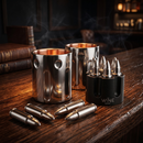 2 Metal Ice Cups Bullet Chillers By Whiskey Stones Bullets Stainless Steel With Revo by The Wine Savant