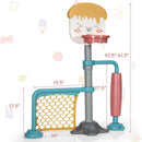 3-in-1 Height Adjustable Basketball Stand Set with Soccer and Roller by LJGDeals