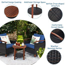 3 Pieces Patio Rattan Furniture Set with Washable Cushion and Acacia Wood Tabletop by LJGDeals