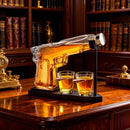 Gifts for Men Dad, 10.1 Oz Whiskey Gun Decanter Set + 2 Bullet Glasses - Unique Birthday Pistol Gift Ideas Daughter Son, Personalized Liquor Dispenser - Scotch Bourbon Vodka, Him, Brother Husband
