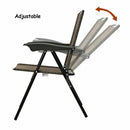 2 Pieces Folding Sling Chairs with Smooth Armrests and Adjustable Back for Patio by LJGDeals