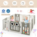14-Panel Baby Playpen Kids Activity Center Foldable Play Yard with Lock Door by LJGDeals