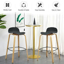 Set of 2 Modern Barstools Pub Chairs with Low Back and Metal Legs by LJGDeals
