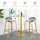 Set of 2 Modern Barstools Pub Chairs with Low Back and Metal Legs by LJGDeals