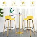 Set of 2 Modern Barstools Pub Chairs with Low Back and Metal Legs by LJGDeals