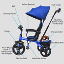 4-in-1 Kids Tricycle with Adjustable Push Handle by LJGDeals