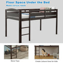 Wooden Twin Low Loft Bunk Bed with Guard Rail and Ladder by LJGDeals