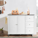 Kitchen Island 2-Door Storage Cabinet with Drawers and Stainless Steel Top by LJGDeals