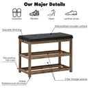 2-Tier Wooden Shoe Rack Bench with Padded Seat by LJGDeals