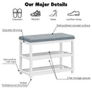 2-Tier Wooden Shoe Rack Bench with Padded Seat by LJGDeals