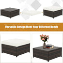 5 Pieces Patio Cushioned Rattan Furniture Set by LJGDeals