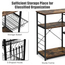 Industrial Kitchen Baker's Rack Microwave Shelf with 6 Hooks by LJGDeals