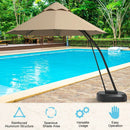 11 Feet Outdoor Cantilever Hanging Umbrella with Base and Wheels by LJGDeals