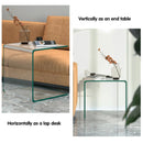 18 x 18 x 16 Inch Tempered Waterfall End Table with non-Slip Pad by LJGDeals