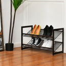 2/3/4 Tiers Flat and Slant Metal Shoe Rack for Entryway Hallway-2-Tier by LJGDeals