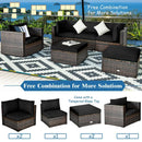 6 Pcs Patio Rattan Furniture Set with Sectional Cushion by LJGDeals