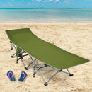 Folding Camping Cot with Side Storage Pocket Detachable Headrest by LJGDeals