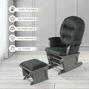 Wood Baby Glider and Ottoman Cushion Set with Padded Armrests for Nursing by LJGDeals