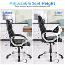 Big and Tall Adjustable High Back Leather Executive Computer Desk Chair by LJGDeals