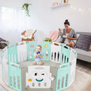 14-Panel Foldable Baby Playpen Kids Activity Centre-Green by LJGDeals