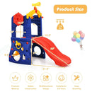 6-in-1 Freestanding Kids Slide with Basketball Hoop and Ring Toss by LJGDeals