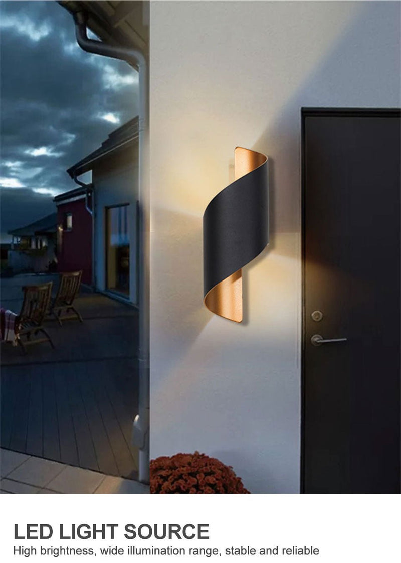 MIRODEMI® Creative White/Black Outdoor Aluminum Waterproof Wall Lamp For Courtyard