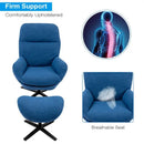 Upholstered Swivel Lounge Chair with Ottoman and Rocking Footstool by LJGDeals