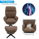 Upholstered Swivel Lounge Chair with Ottoman and Rocking Footstool by LJGDeals