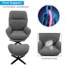 Upholstered Swivel Lounge Chair with Ottoman and Rocking Footstool by LJGDeals