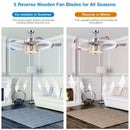 52 Inch Ceiling Fan with Light Reversible Blade and Adjustable Speed by DirectDeals
