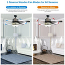 52 Inch Ceiling Fan with Light Reversible Blade and Adjustable Speed by LJGDeals