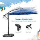 10 Feet Offset Umbrella with 8 Ribs Cantilever and Cross Base by LJGDeals