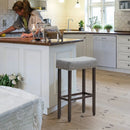 Set of 2 Nailhead Saddle Bar Stools 29 Inch Height by LJGDeals