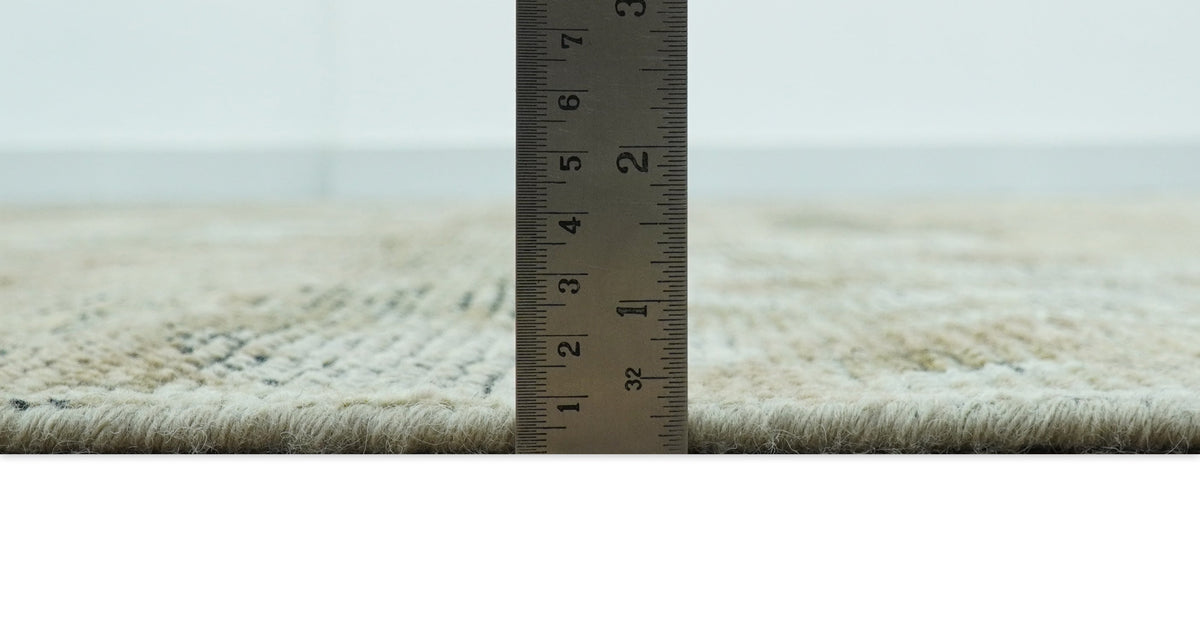 Brown and Silver Abstract Hand Knotted Custom Wool Area Rug - Contemporary Design, photo 5 of 11