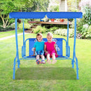 Outdoor Kids Patio Swing Bench with Canopy 2 Seats by LJGDeals