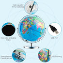 13 Inch Illuminated World Globe 720° Rotating Map with LED Light by LJGDeals