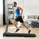 Compact Folding Treadmill with Touch Screen APP Control-Black by LJGDeals