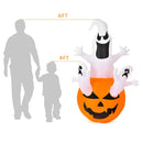 6 Feet Pumpkin-Halloween Blow Up Yard Decorations with Build-in LED Light by LJGDeals
