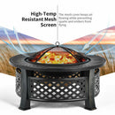 Outdoor Fire Pit with BBQ Grill and High-temp Resistance Finish by LJGDeals