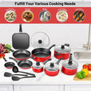 17 Pieces Hard Anodized Nonstick Cookware Pots and Pans Set by LJGDeals