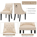 Modern Upholstered Button-Tufted Dining Chair with Naild Trim by LJGDeals
