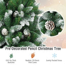 5/6/7.5 Feet Artificial Pencil Christmas Tree with Pine Cones by DirectDeals