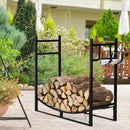 33 Inch Firewood Rack with Removable Kindling Holder Steel Fireplace Wood by LJGDeals