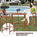 3 Pieces Acacia Wood Patio Bar Set with Sunflower Patterned Backrest by LJGDeals