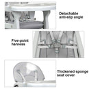 3-in-1 Baby High Chair with Lockable Universal Wheels-Gray