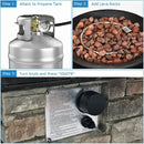 40000BTU Outdoor Propane Burning Fire Bowl Column Realistic Look Firepit Heater by LJGDeals