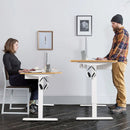 55 x 28 Inch Electric Adjustable Sit to Stand Desk with USB Port-Natural by DirectDeals