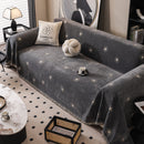 Chenille Camellia Floral Sofa Throw Cover Couch Blanket with Striped Jacquard by Slipcover KAS™